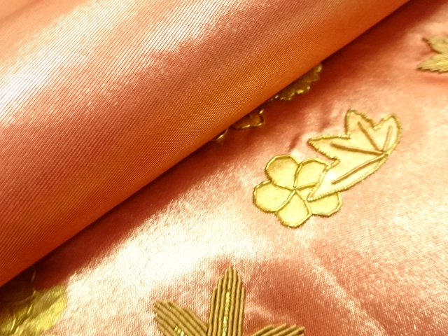 7374019: JAPANESE KIMONO JAPANESE FUKURO OBI / EMBROIDERY / KIKU